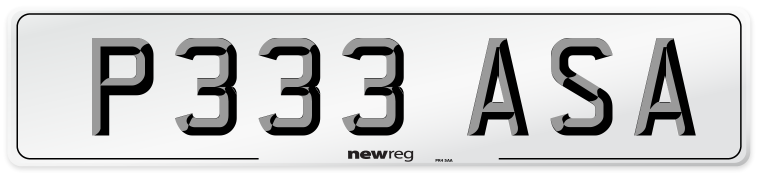 P333 ASA Number Plate from New Reg